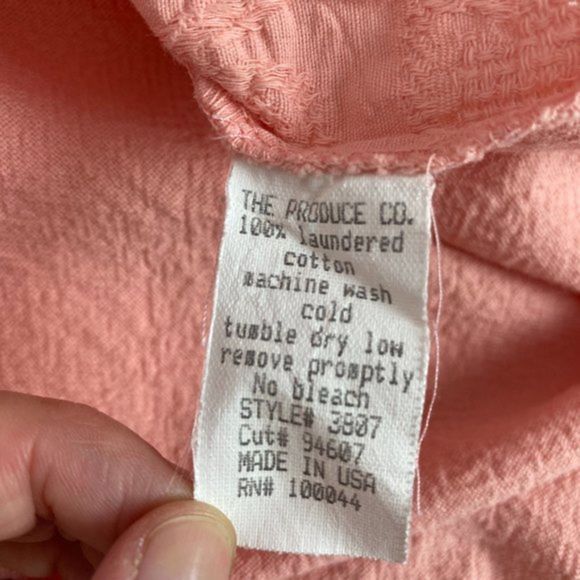 Produce Company Pink Cropped Lightweight Hooded Laundered Cotton Jacket Sz M - Picture 5 of 8